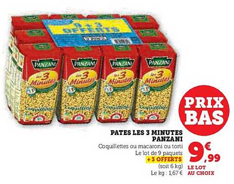 PÂTES LES 3 MINUTES PANZANI