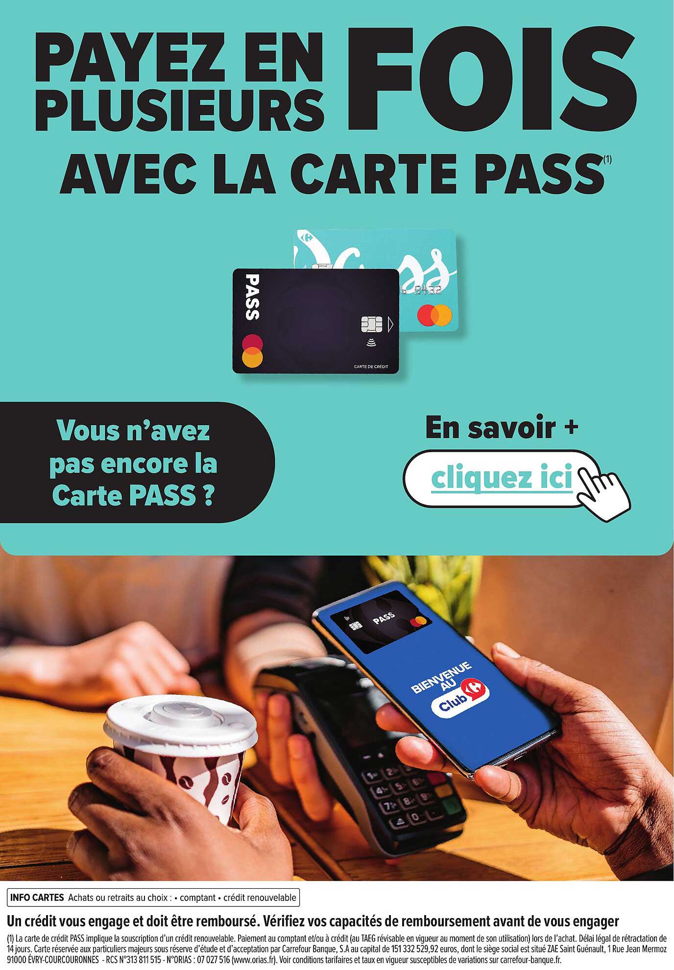 PAYEZ EN PLUSIEURS FOIS AVEC LA CARTE PASS