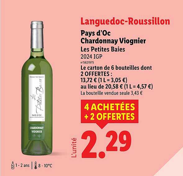Pays d’Oc Chardonnay Viognier Les Petites Baies