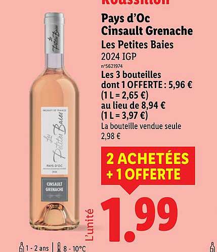 Pays d’Oc Cinsault Grenache Les Petites Baies