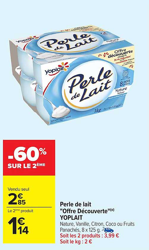 Perle de lait "Offre Découverte" Yoplait