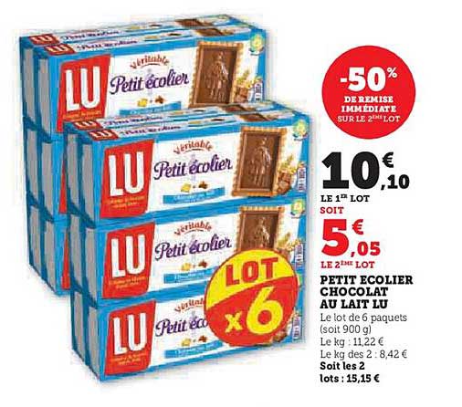 PETIT ECOLIER CHOCOLAT AU LAIT LU