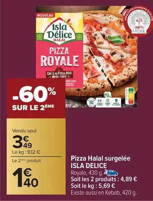Pizza Halal surgelée ISLA DÉLICE