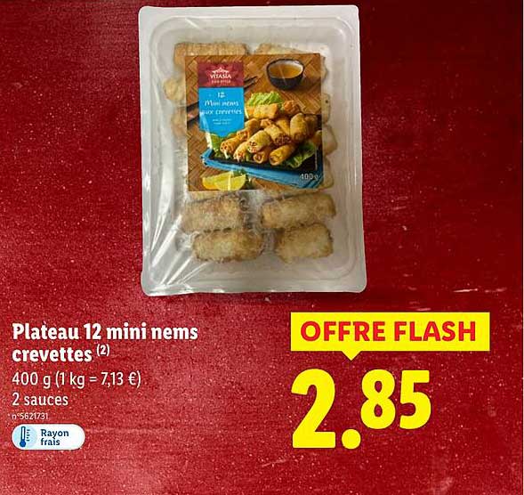 Plateau 12 mini nems crevettes