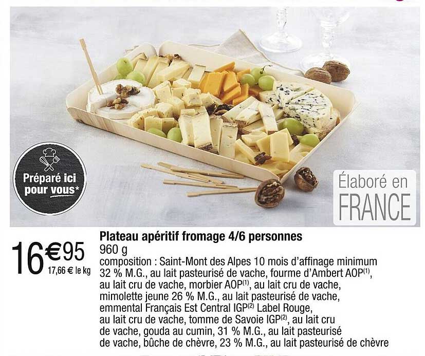 Plateau apéritif fromage 4/6 personnes