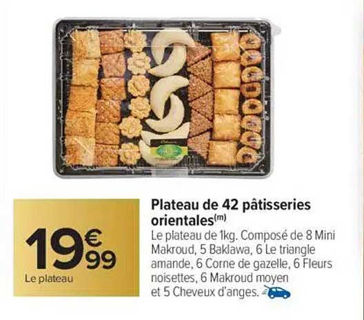 Plateau de 42 pâtisseries orientales