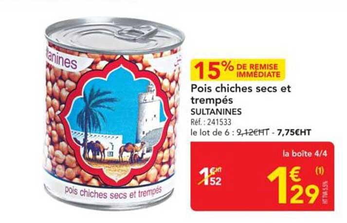 Poids chiches secs et trempés SULTANINES