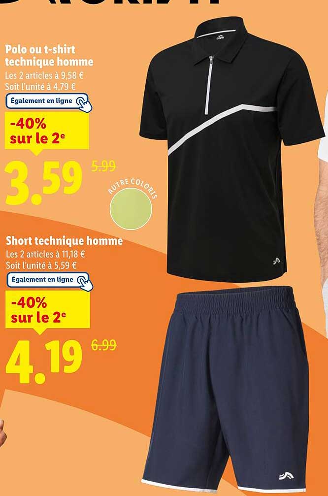 Polo ou t-shirt technique homme