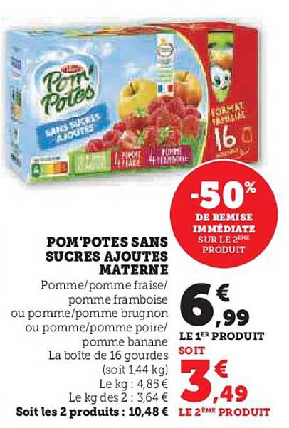 POM'POTES SANS SUCRES AJOUTES MATERNEL