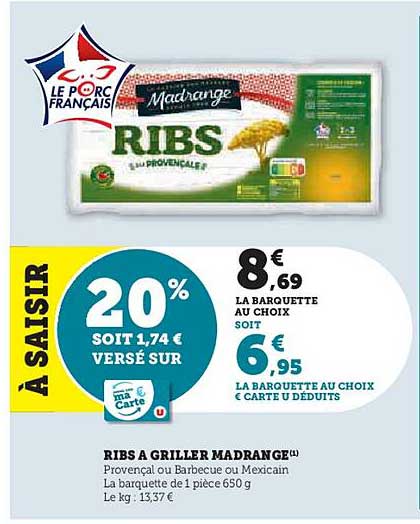 RIBS A GRILLER MADRANGE