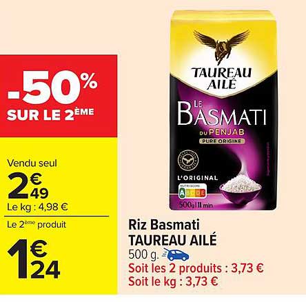 Riz Basmati TAUREAU AILÉ