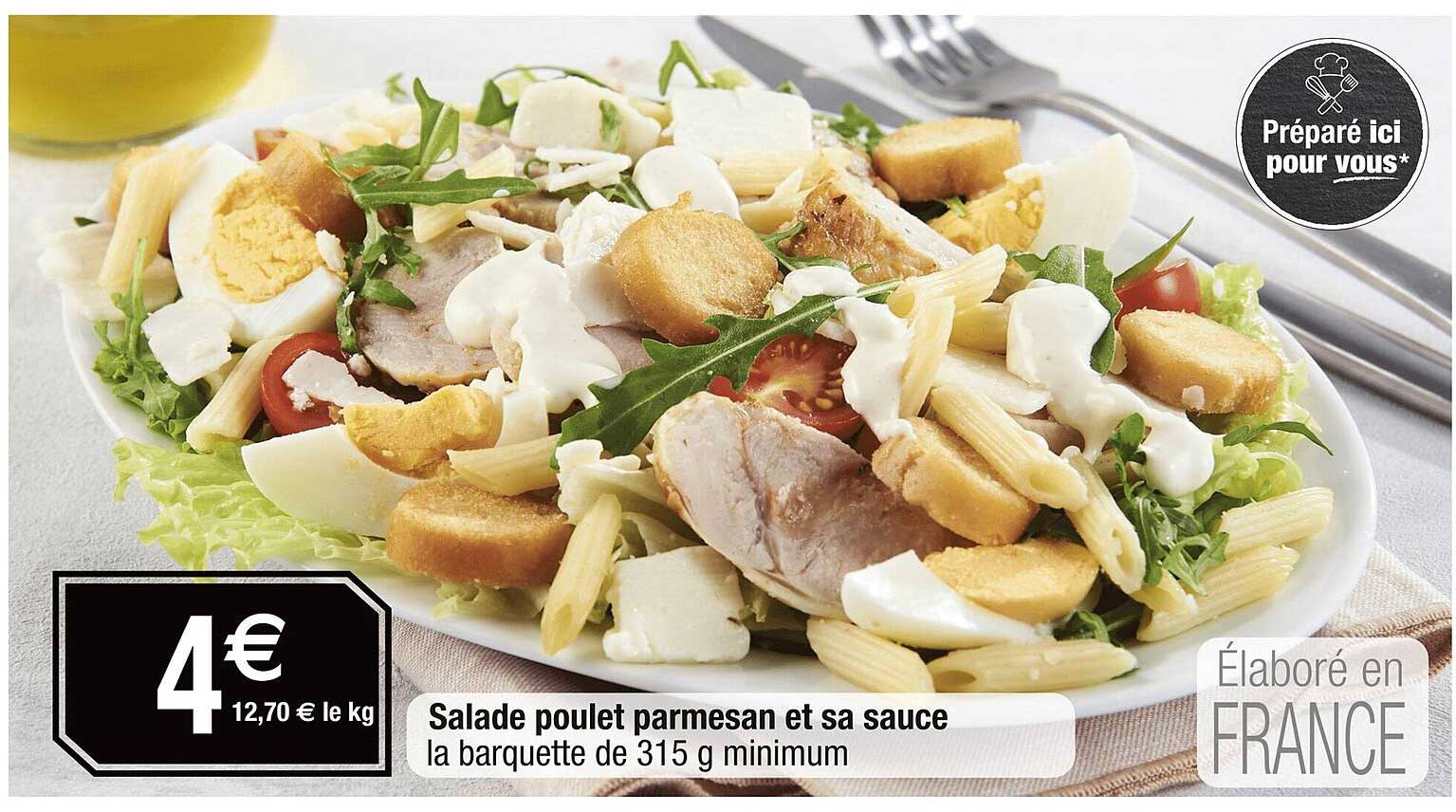 Salade poulet parmesan et sa sauce