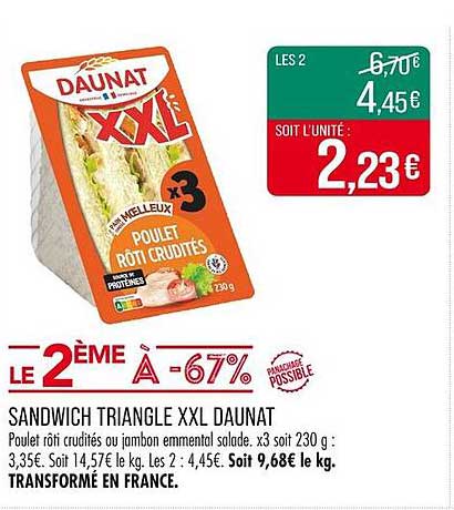 SANDWICH TRIANGLE XXL DAUNAT