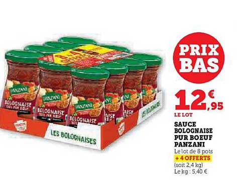 SAUCE BOLOGNAISE PUR BOEUF PANZANI