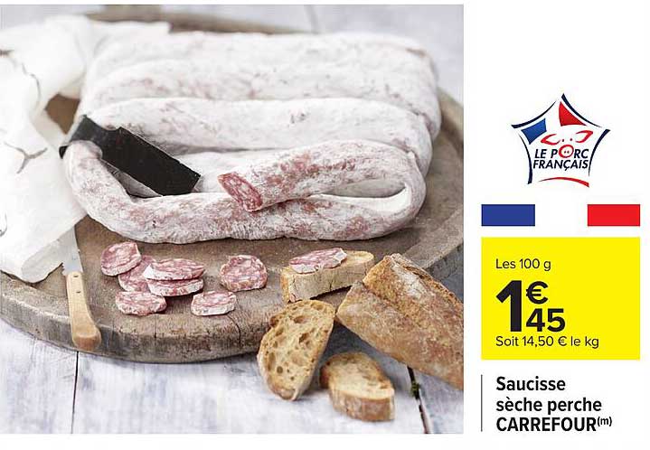 Saucisse sèche perche CARREFOUR