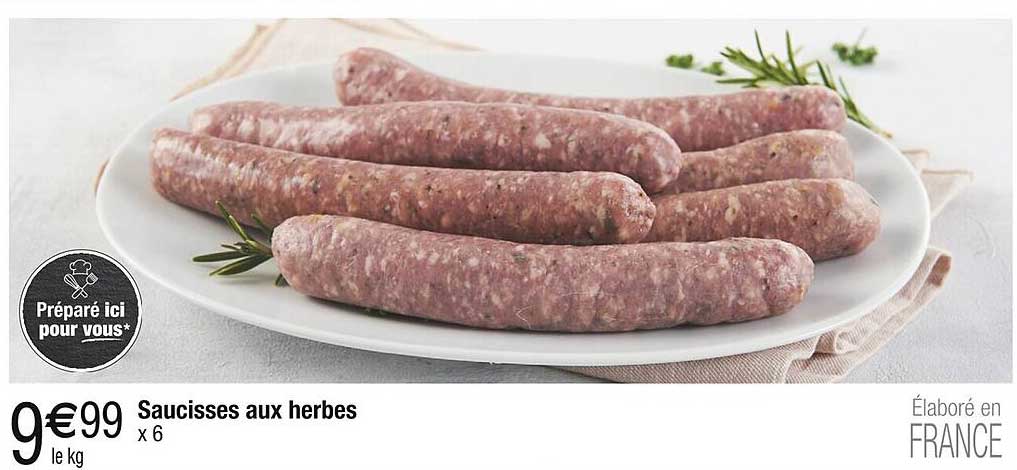 Saucisses aux herbes x 6