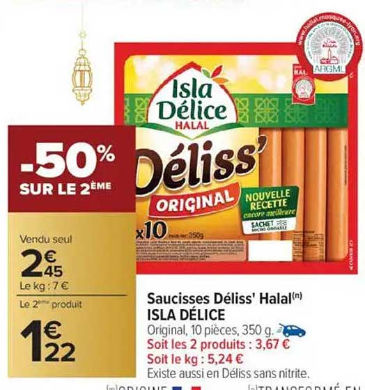 Saucisses Déliss' Halal(n) ISLA DÉLICE