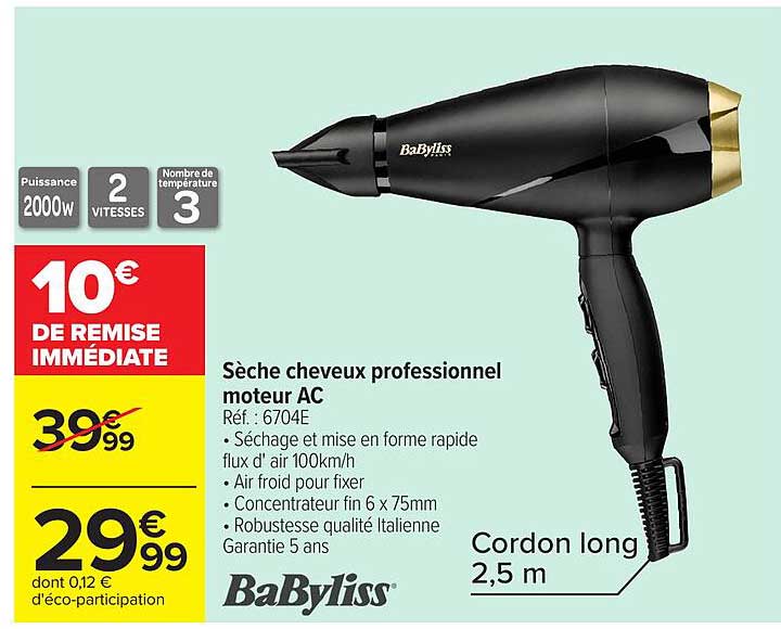 Sèche cheveux professionnel moteur AC