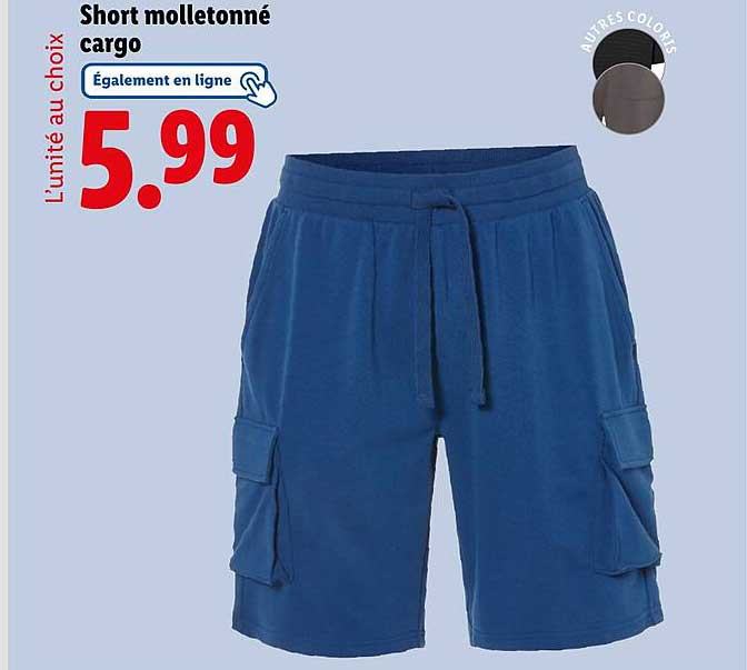 Short molletonné cargo