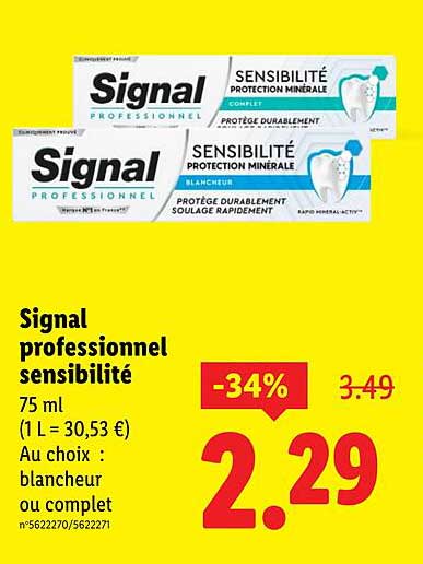 Signal professionnel sensibilité