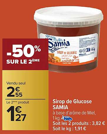 Sirop de Glucose SAMIA à base d'arôme de Miel, 1 kg