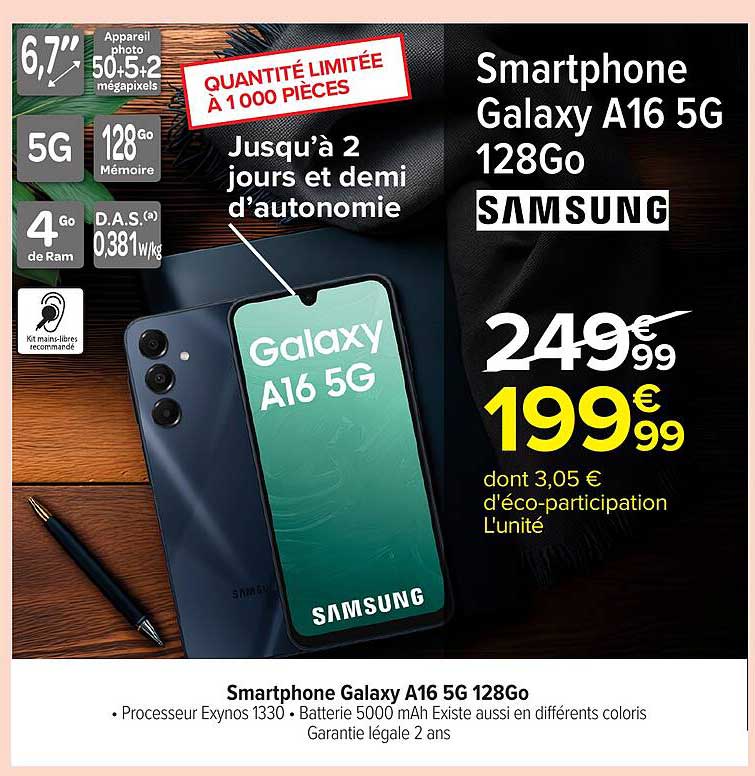 Smartphone Galaxy A16 5G 128Go