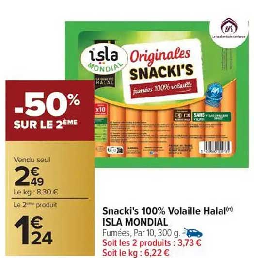 Snacki's 100% Volaille Halal(n) ISLA MONDIAL