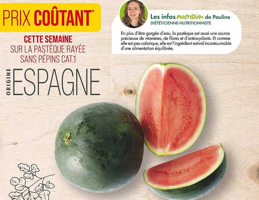 SUR LA PASTÈQUE RAYÉE SANS PÉPINS CAT.1
