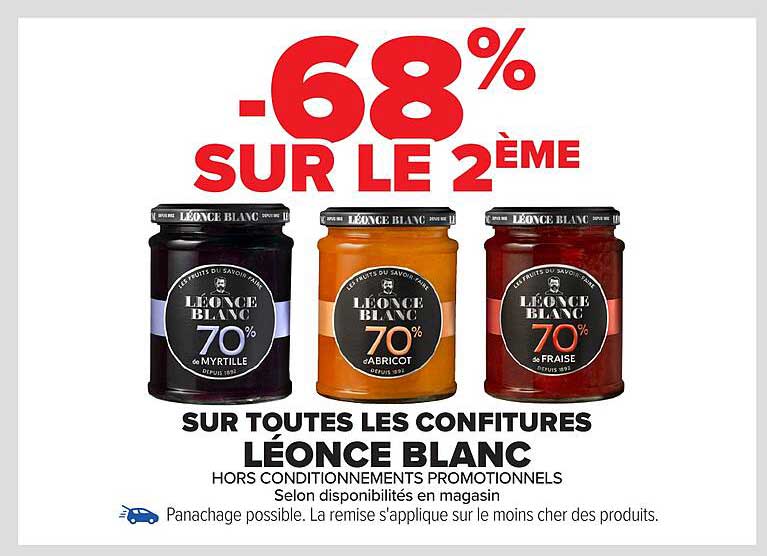 SUR TOUTES LES CONFITURES LÉONCE BLANC -68% SUR LE 2ème