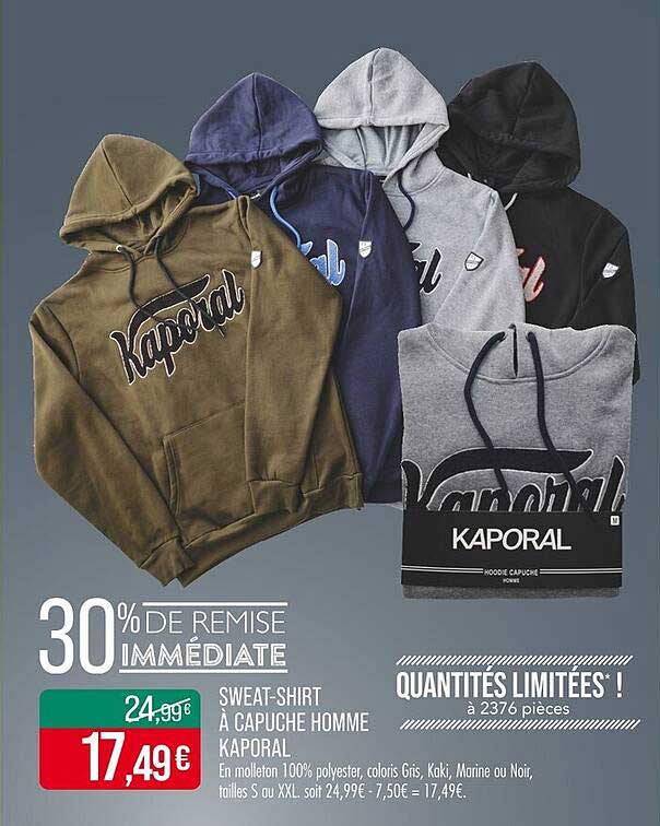 SWEAT-SHIRT À CAPUCHE HOMME KAPORAL