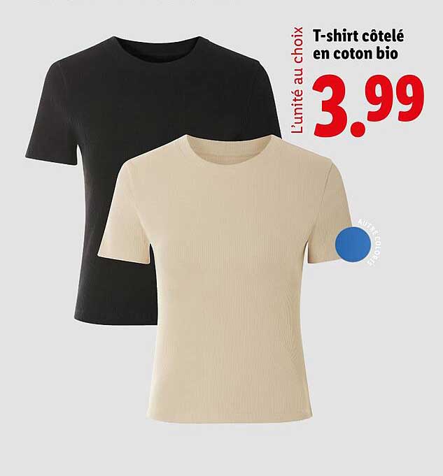 T-shirt côtelé en coton bio