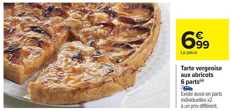 Tarte vergeoise aux abricots 6 parts