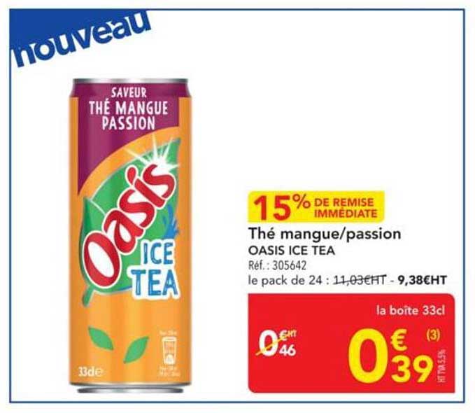 Thé mangue/passion OASIS ICE TEA