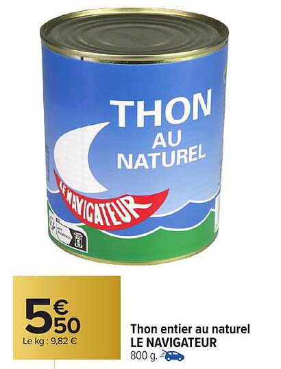 Thon entier au naturel LE NAVIGATEUR