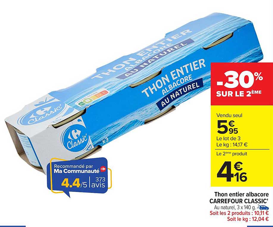 THON ENTIERS ALBACORE AU NATUREL