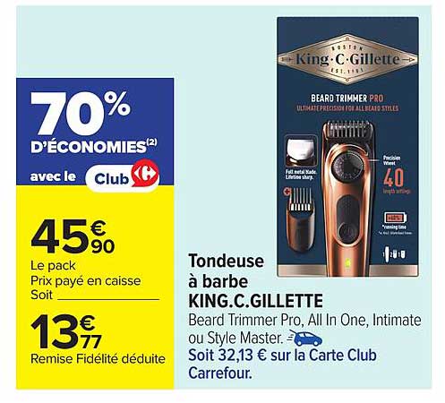 Tondeuse à barbe KING.C.GILLETTE