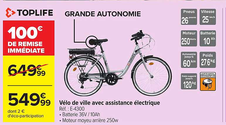 Vélo de ville avec assistance électrique