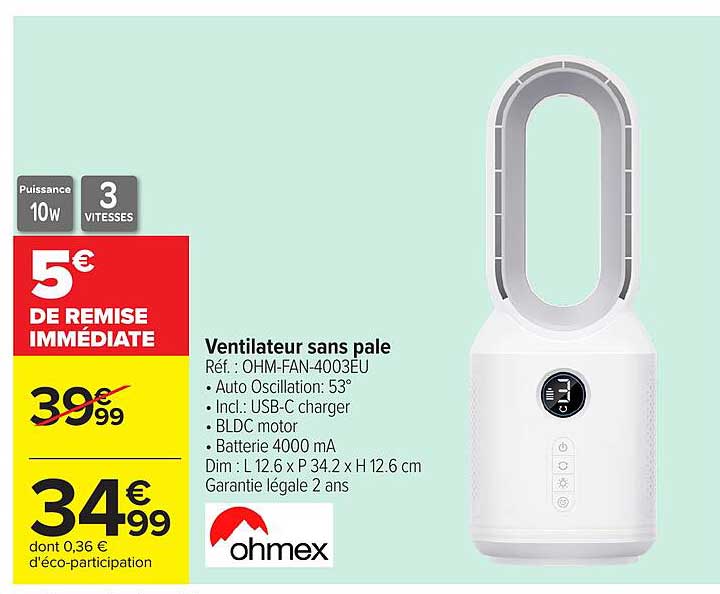 Ventilateur sans pale