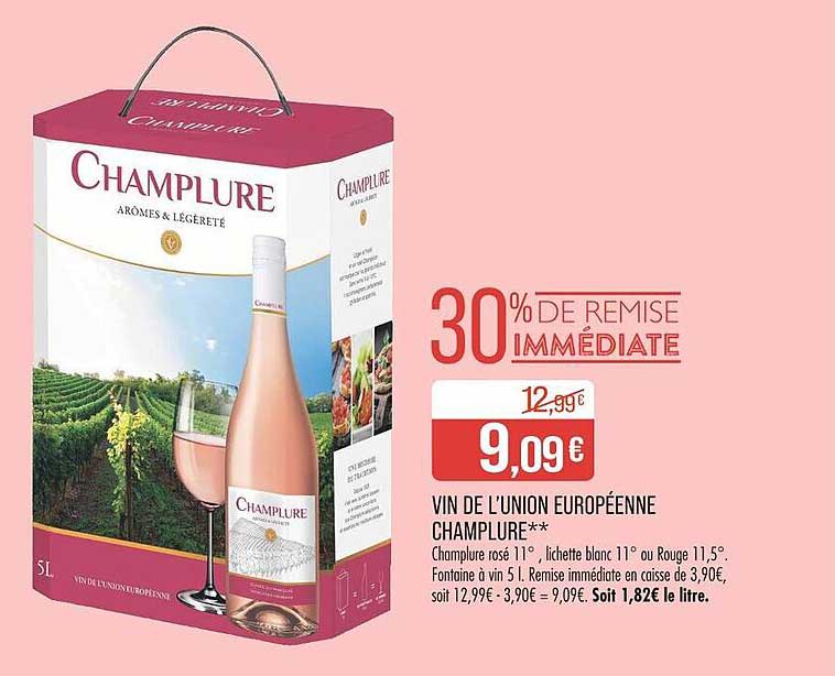 VINS DE L'UNION EUROPÉENNE CHAMPLURE
