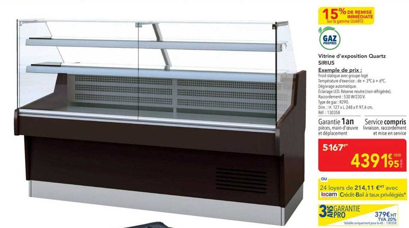 Vitrine d'exposition Quartz SIRIUS