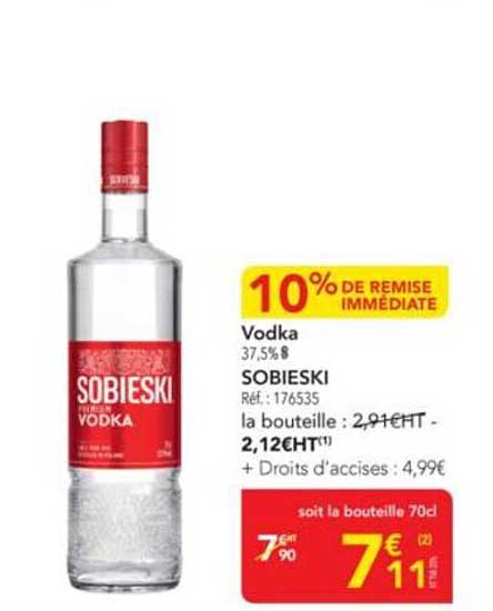 Vodka SOBIESKI - 10% DE REMISE IMMEDIATE
