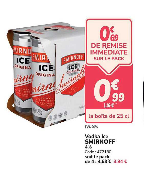 0€69 DE REMISE IMMÉDIATE SUR LE PACK