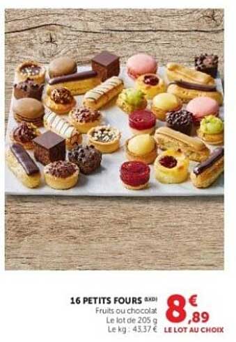 16 PETITS FOURS et Fruits du chocolat