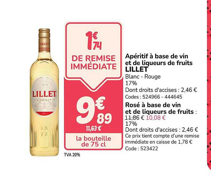 1€74 DE REMISE IMMÉDIATE