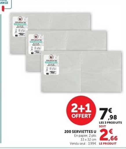200 SERVIETTES U
