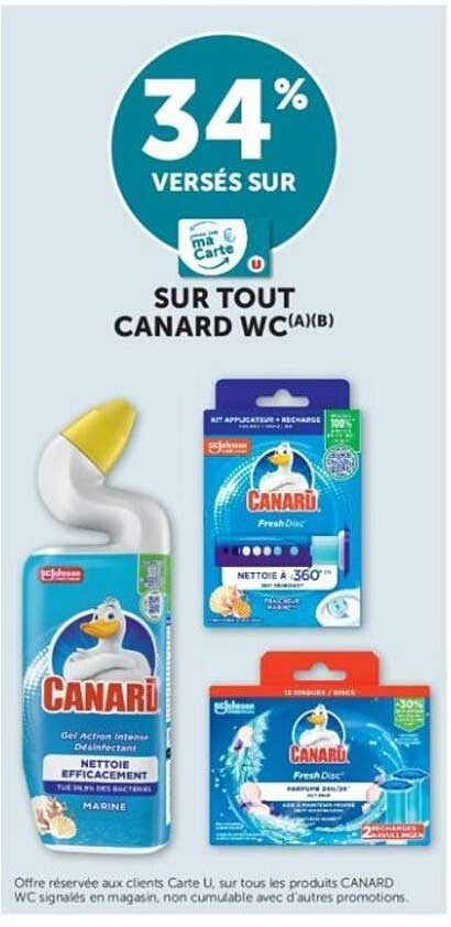 34% VERSÉS SUR SUR TOUT CANARD WC(A)(B)