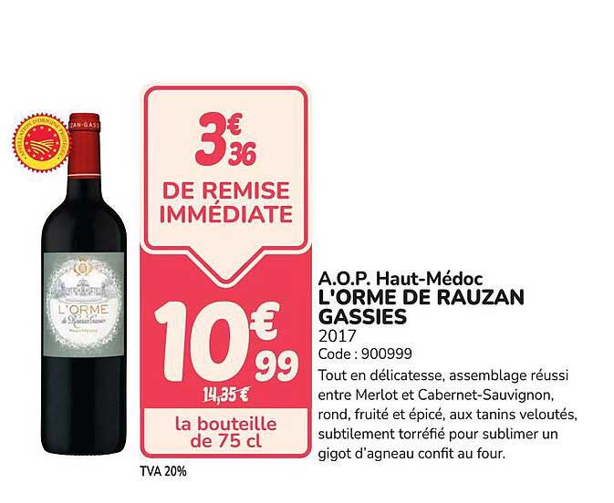 3€36 DE REMISE IMMÉDIATE