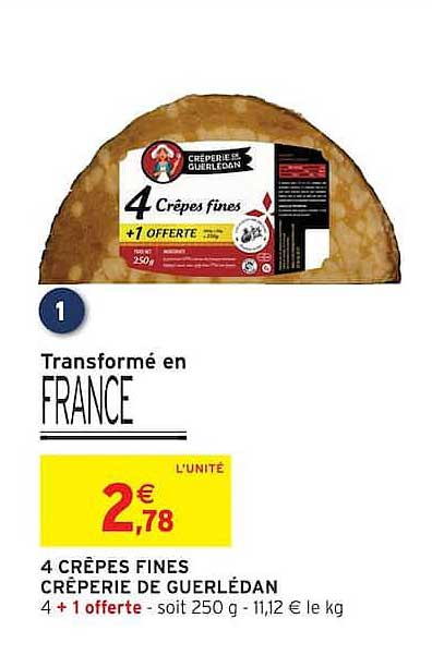 4 CRÊPES FINES CRÊPERIE DE GUERLÉDAN