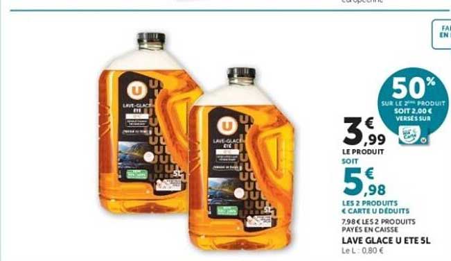 50% SUR LE 2E PRODUIT SOIT 2,00 € VERSÉS