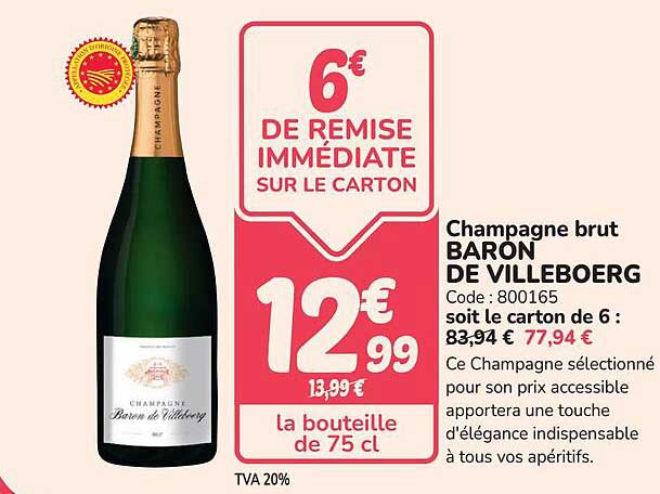 6€ DE REMISE IMMÉDIATE SUR LE CARTON